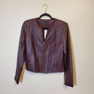 NWT White House Black Market Leather Biker Jacket